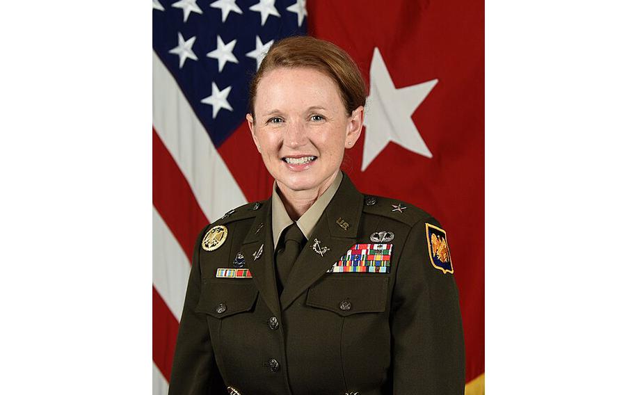 Now retired Army Brig. Gen. Erin McMahon pictured in 2021.
