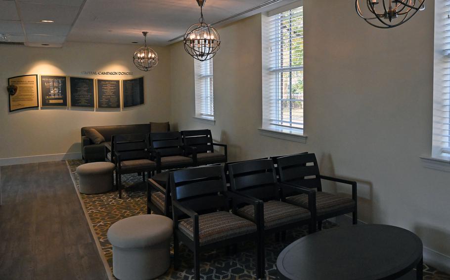 The reception room of the Education and Resiliency Center at Kuhn Hall at Fort George G. Meade.
