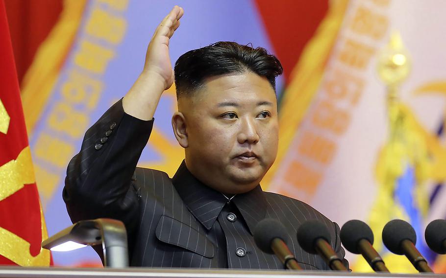 North Korean leader Kim Jong Un, seen here in an image provided by the state-run Korean Central News Agency, has been summoned by a Japanese court to answer for alleged human rights abuses. 