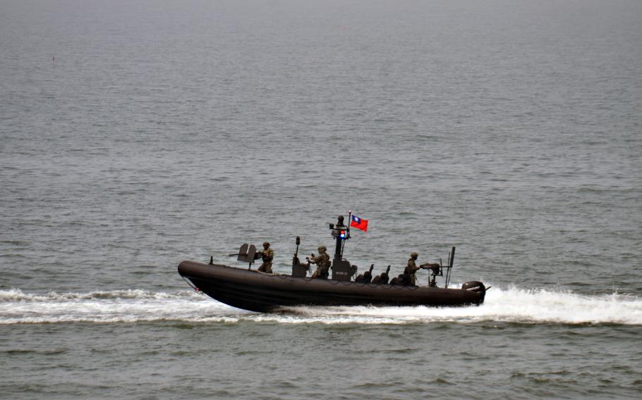Taiwanese troops patrol the southern end of the Taiwan Strait, Jan. 12, 2023. 