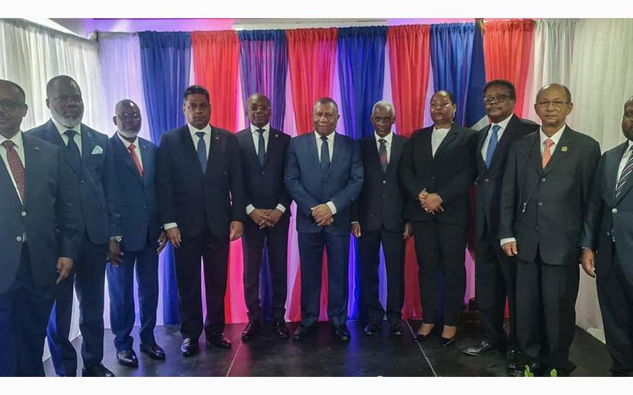 Members of Haiti’s new transitional presidential council. 