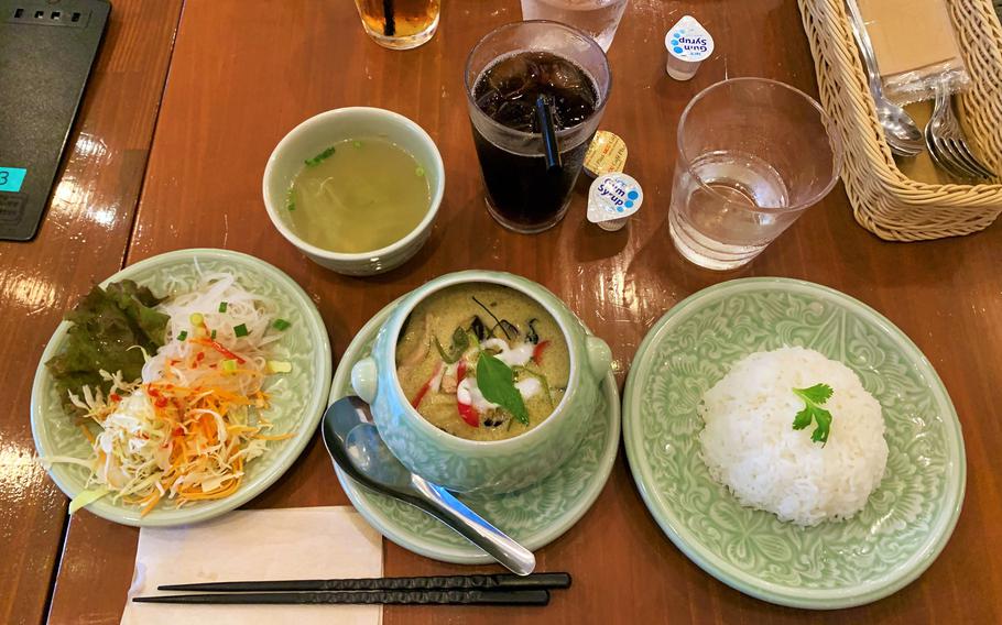 The green curry from Soi Gapao, a Thai restaurant in Sagamihara, Japan.