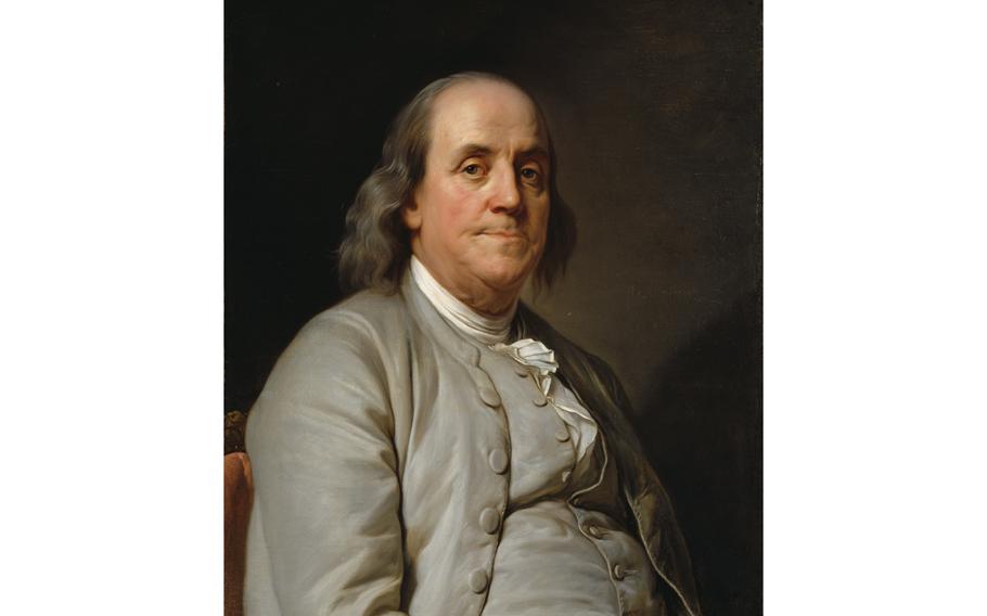 Artist Joseph Duplessis’ 1778 painting of Benjamin Franklin.