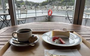 The coffee-cheescake set from Elmar Uraga Terrace Cafe in Yokosuka, Japan.