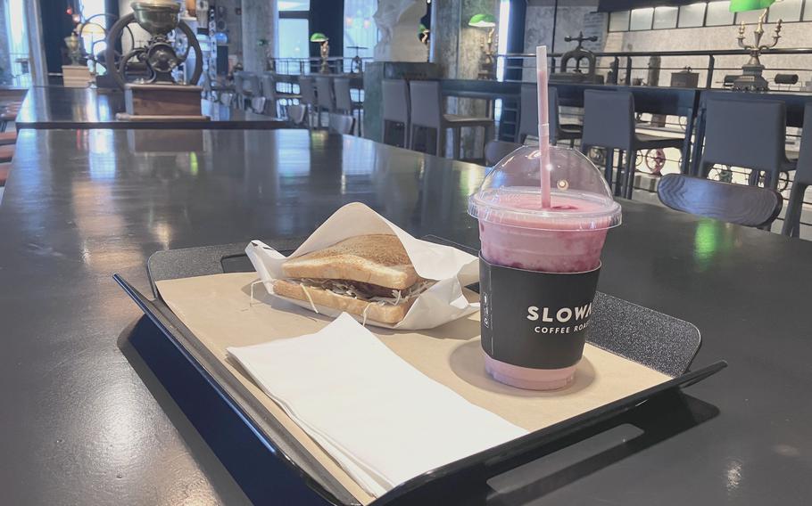Lunch is as light or complicated as you can make it at Slowalk Coffee Roastes in Maina, Guam.