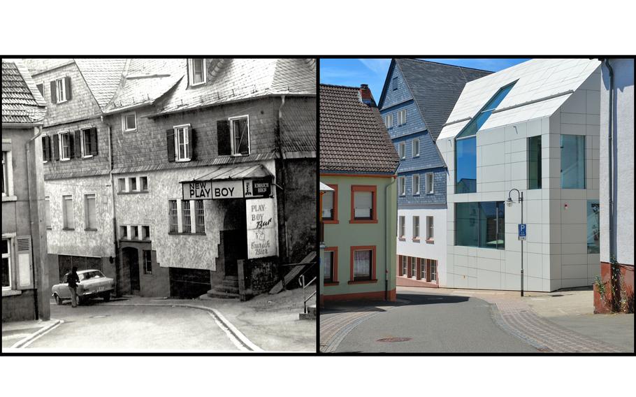 The “New Playboy” bar, a nightclub catering to U.S. service members, shown in an undated file photo in Baumholder, Germany. Today, the building is home to the town’s library, museum and tourist information bureau. 