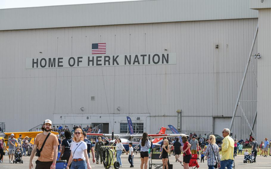 Spectators attend the Thunder Over The Rock Air Show at Little Rock Air Force Base, Oct. 21, 2023. 