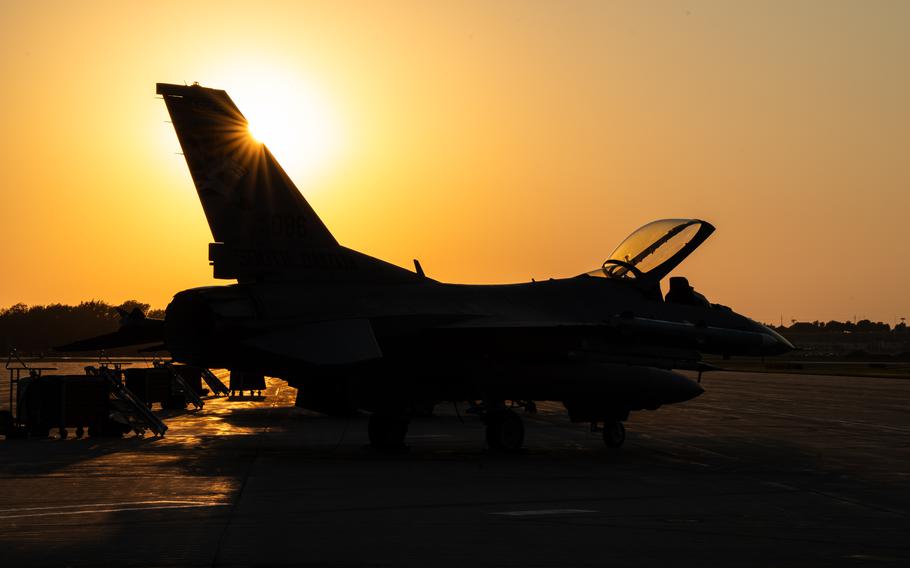 An aircraft prepares to takeoff.