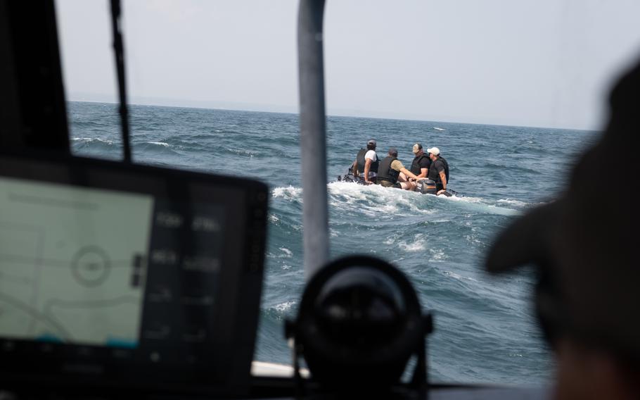Special Forces soldiers with the Army National Guard participate in a maritime exercise on Lake Huron, off the coast of Rogers City, Mich., Aug. 6, 2025. It was part of the Northern Strike, one of the Defense Department’s largest reserve component exercises.