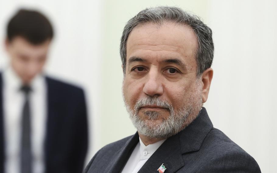 This photograph is a closeup of Iranian Foreign Minister Abbas Araghchi