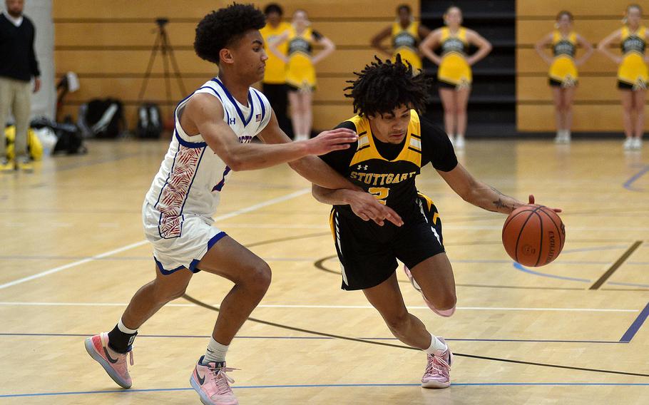 Christian Roy plays pressure defense.