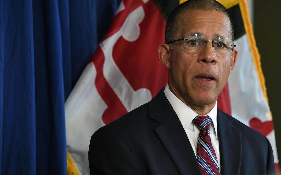Maryland Attorney General Anthony Brown, shown here speaking about the recent release of the redacted report on child sexual abuse in the Catholic Archdiocese of Baltimore, filed a state suit this week against chemical companies for PFAS, which are known as forever chemicals.