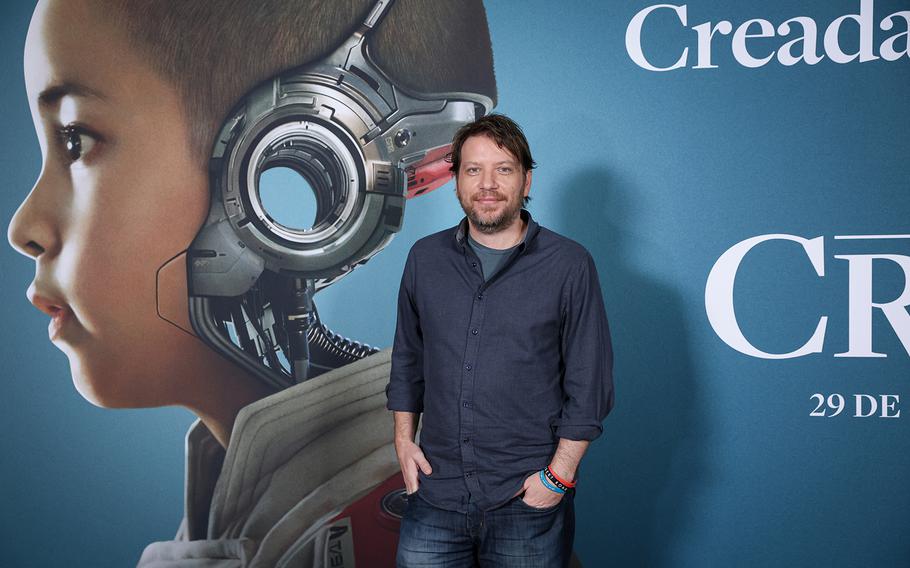 Director Gareth Edwards attends a “The Creator” photocall at the Madrid Edition hotel on Sept. 22 in Madrid. 