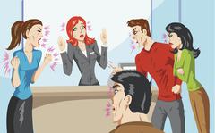 Illustration of extremely angry customers
