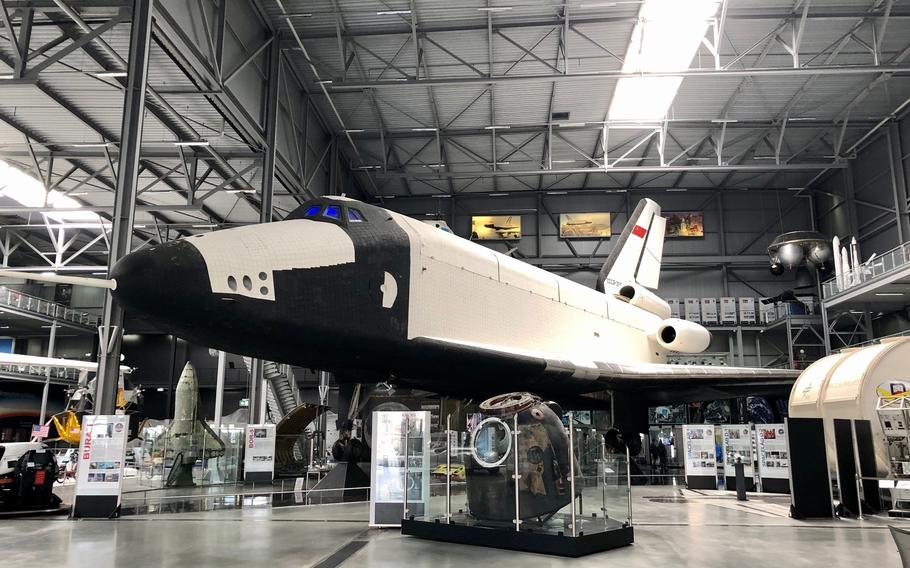 An example of the Soviet Buran space shuttle built during the 1980s. At the Technik Museum Speyer in Germany, it's exhibited with an open cargo hold which can be viewed from the walkway above it.