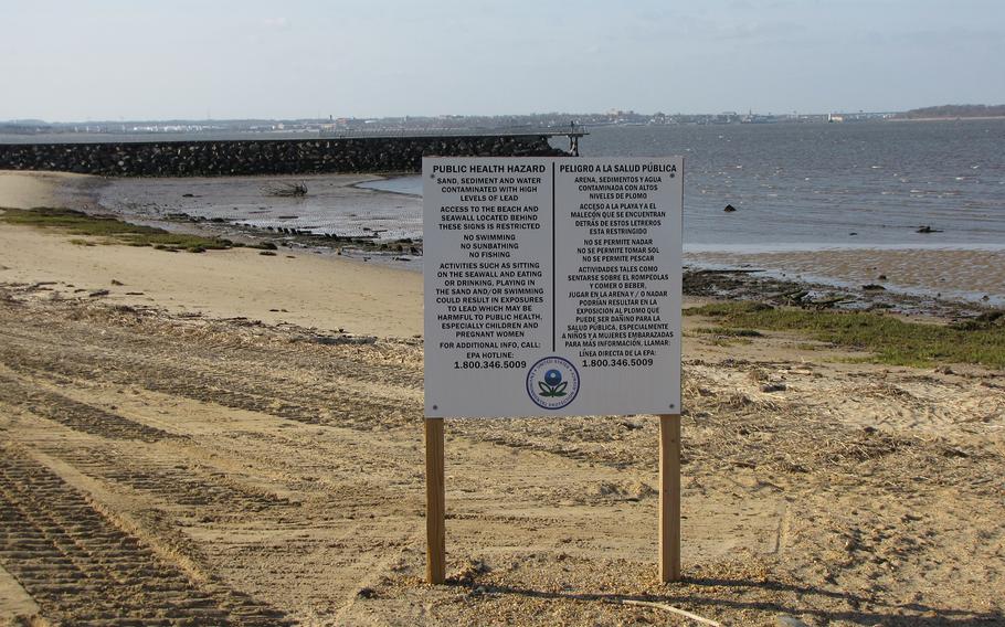 Use of public beaches for recreation is restricted by contamination at the Raritan Bay slag site in Laurence Harbor, N.J. More than 132,000 sites in the U.S., many of them in low-income neighborhoods, are susceptible to rising groundwater that could release toxic chemicals.