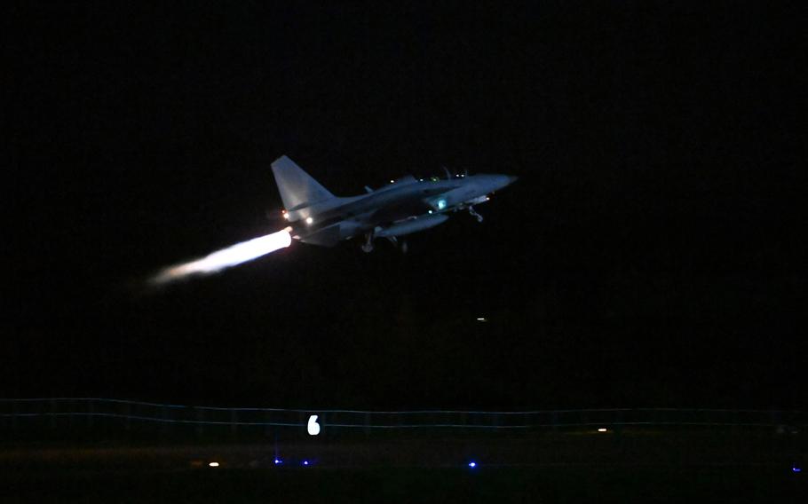 A South Korean air force FA-50 takes off from an unspecified base in South Korea, Aug. 19, 2024.