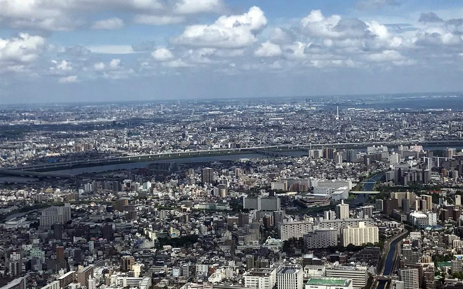 A view from Floor 450 of the Tokyo Skytree on June 17, 2021. 