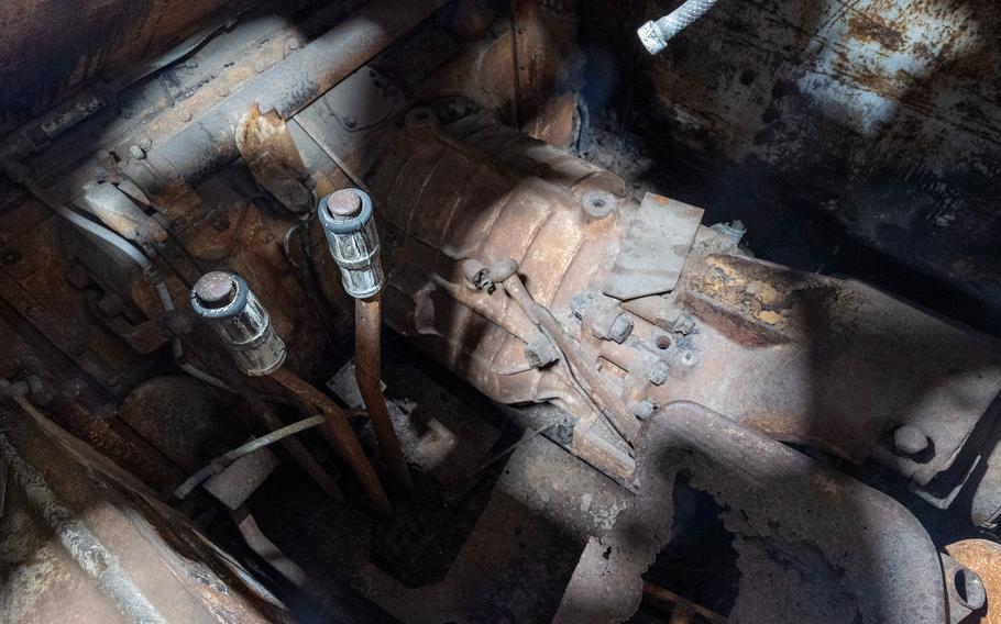 The interior of the
 M4A3 Sherman tank.