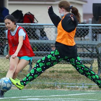 Junior forward Vivian Machmer is new to Osan girls soccer, while senior Hailee Clark returns at midfield.
