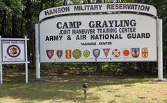 The welcome sign at Camp Grayling Joint Maneuver Training Center, Mich., in July 2014.