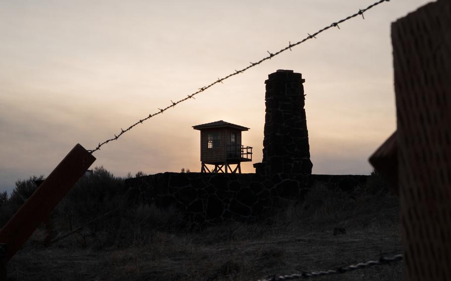 The Minidoka National Historic Site, where more than 13,000 Japanese Americans were imprisoned at the Minidoka War Relocation Center between 1942 and 1945, in Jerome, Idaho, on April 20, 2023. MUST CREDIT: Photo for The Washington Post by Jared Ragland