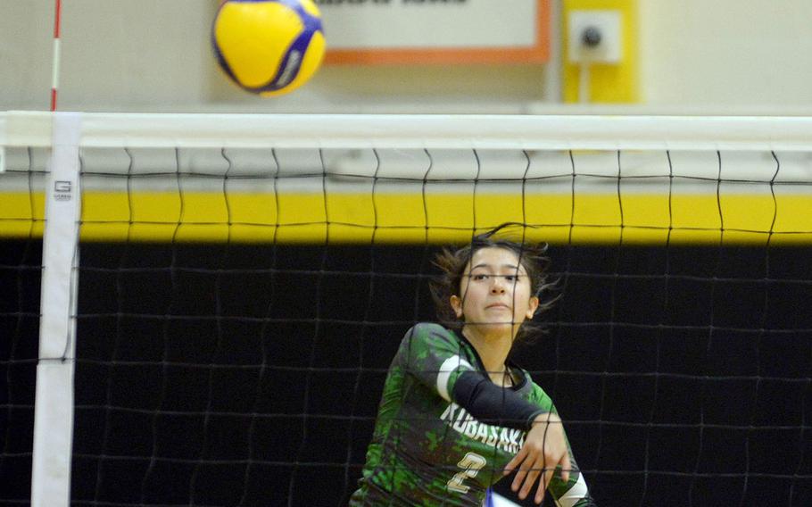 Kubasaki's Runa Holladay had four kills Saturday against Kinnick.