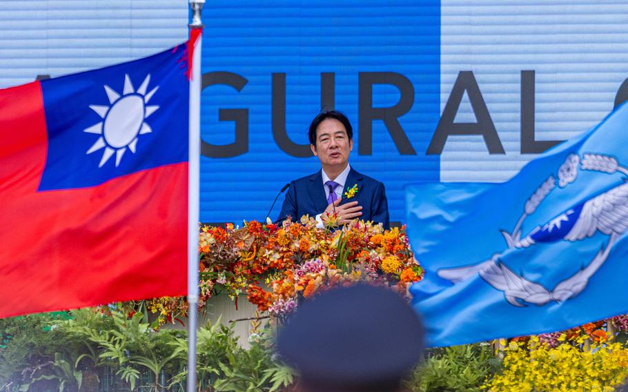 Taiwan’s new President Lai Ching-te gives a speech at his inauguration ceremony on May 20, 2024 in Taipei, Taiwan. Lai urged China to stop its military threats against Taiwan in his inaugural address. China slammed U.S. Secretary of State Antony Blinken for extending his congratulations to Lai.
