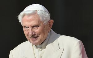 Pope emeritus Benedict XVI attends a papal mass for elderly people at St. Peter's square on Sept. 28, 2014, at the Vatican. (Tiziana Fabi/AFP via Getty Images/TNS)