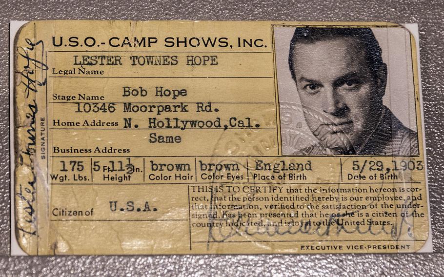 Bob Hope WWII ID card.