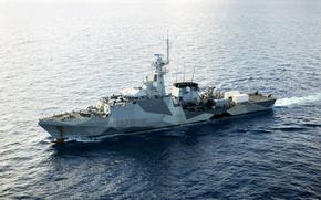 The British patrol ship HMS Spey, seen here near the Malay Peninsula in April 2025, passed through the Taiwan Strait on June 18, 2025. 