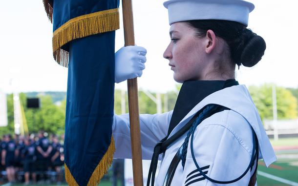 Hed: Warrior Games, 2016

West Point, New York, June 15, 2016: A U.S. Navy sailor holds the service’s colors during the opening ceremonies of the 2016 Warrior Games at the U.S. Military Academy at West Point, N.Y. 

META TAGS: Wounded Warriors; Wars on Terror; Iraq; Afghanistan; Warrior Games; athletes; para athlete