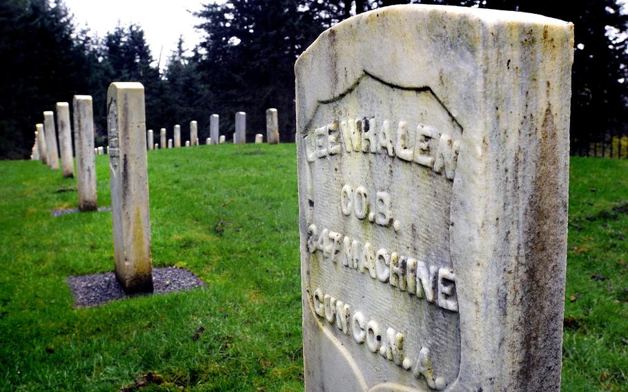 The Fort Lewis Post Cemetery on Joint Base Lewis-McChord, Wash. 