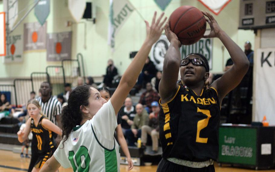 Senior Sophia Grubbs, left, has been named Kubasaki girls student-atylete of the year; junior Destiny Richardson has been named Kadena girls student-athlete of the year for the second straight year.