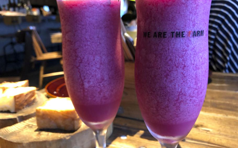 Ginger and carrot smoothies from We Are The Farm, an organic restaurant in central Tokyo.