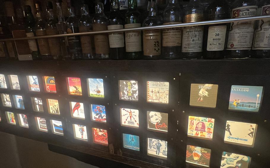 Patrons can order drinks named after their favorite films at Whales of August in Tokyo's Shibuya district. 