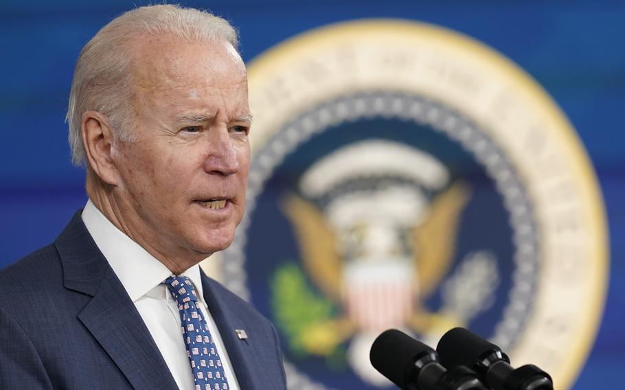 President Joe Biden during an event in the South Court Auditorium on the White House complex in Washington, Nov. 22, 2021.