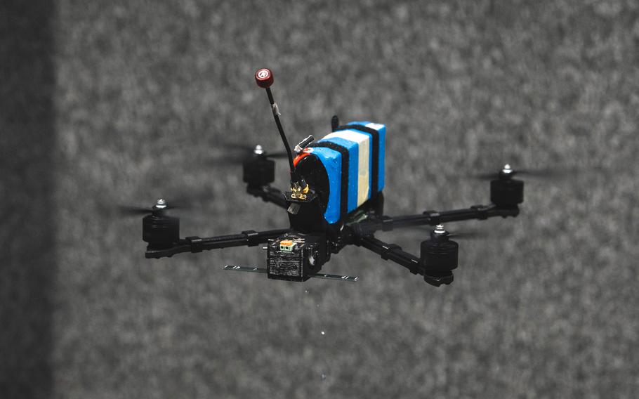 A drone in flight.