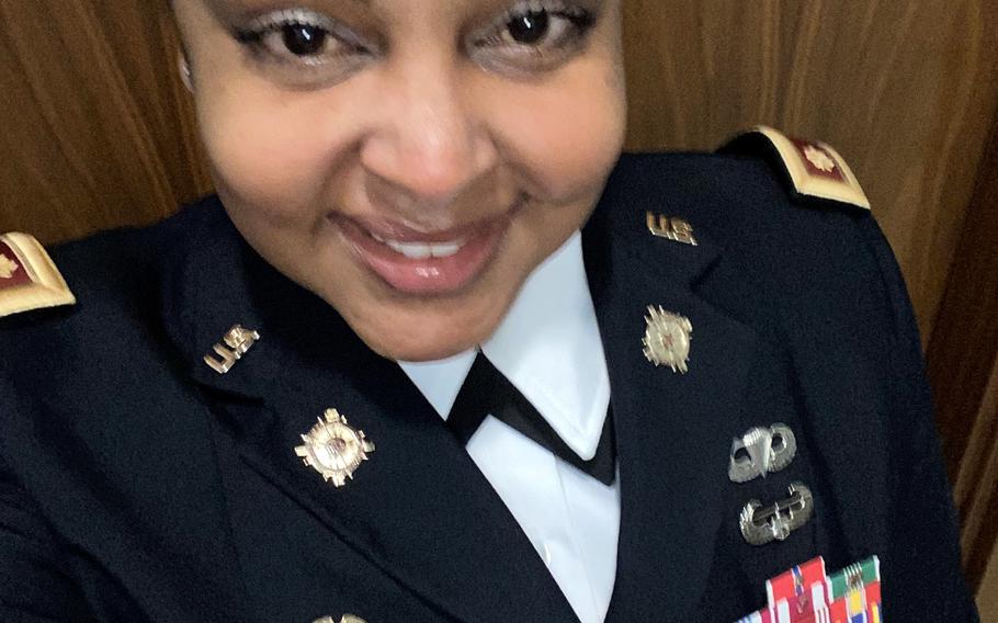 Maj. Tiffaney Mohammed says she was subjected to racial insults while serving as the executive officer of an Army battalion based in Grafenwoehr, Germany. The Army in Europe is investigating the allegations.