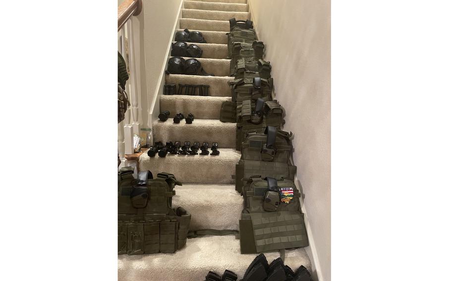 Some of the gear that War Santa has carried into Ukraine through Poland. He estimates he has outfitted at least 12 units with nearly $130,000 worth of equipment.