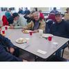 From left, veterans Richard Norman, Jerry Labrie and Domenico Fratamico enjoying each other’s company at the monthly veterans luncheon at Easthampton Congregational Church. The next lunch is May 1. (Shawn Rychling / The Republican)