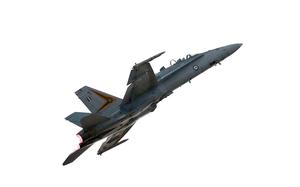 An Australian fighter jet flies through the sky.