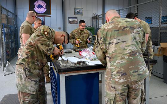 Airmen assigned to the 39th Maintenance Squadron and 728th Air Mobility Squadron participate in an aircraft battle damage repair course at Incirlik Air Base, Turkey, March 22, 2023. Airmen assigned to Turkey can earn $1,000 per month in assignment incentive bonuses.