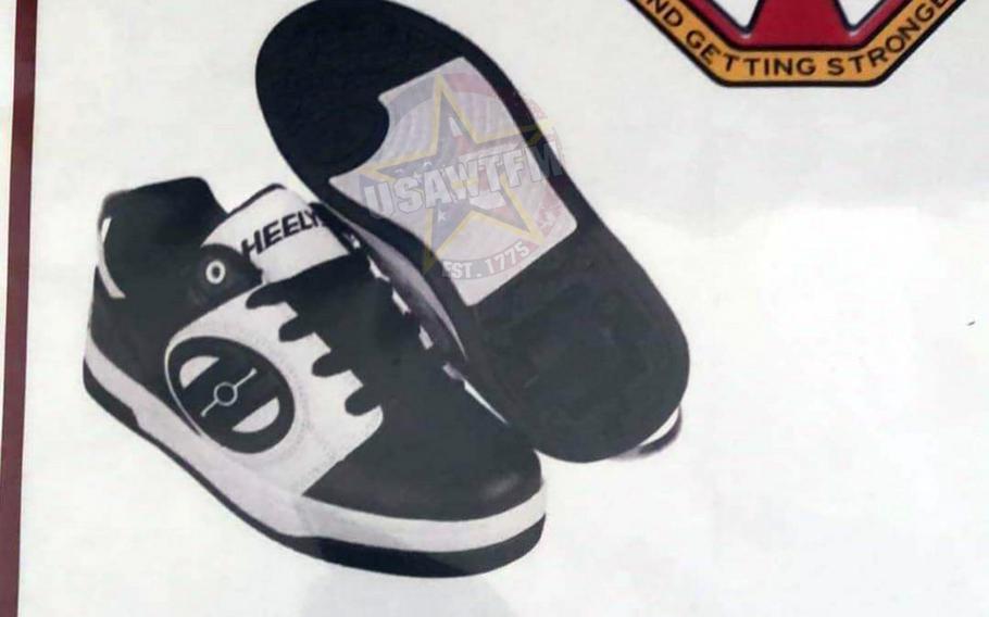 This satirical announcement calling attention to a fake regulation for wearing Heelys in South Korea was posted by U.S. Army WTF! Moments on Tuesday, June 8, 2021.