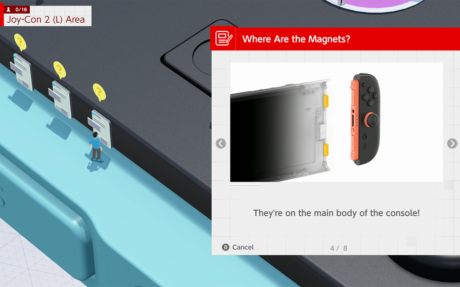 Snap the new Joy-Con 2 controllers into place with magnetic connectors. Each controller can even be used as a mouse in compatible games.