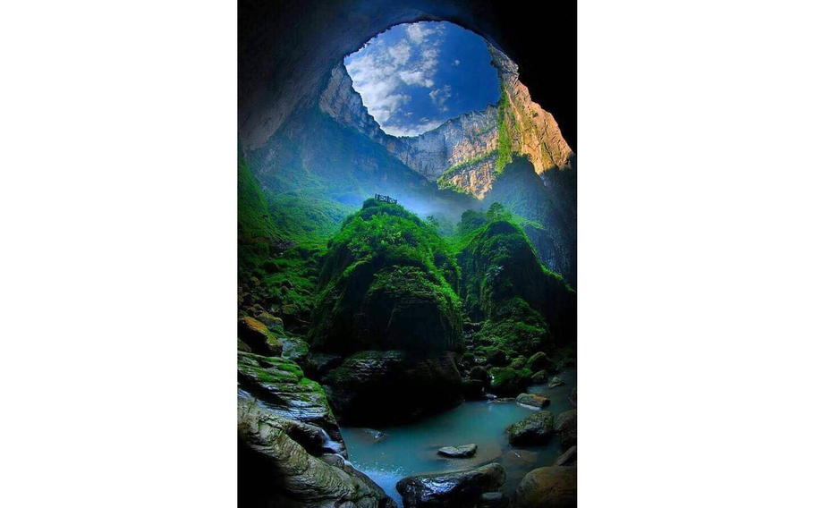 Cave explorers discovered the hidden forest this month when they descended into a previously unexplored massive sinkhole in south China’s Guangxi region. 