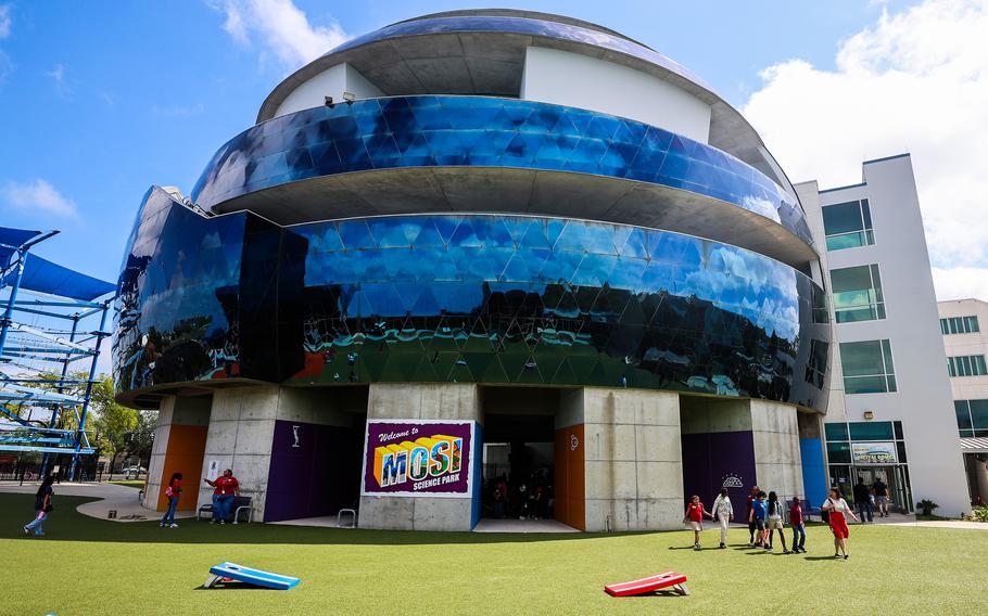Exterior of MOSI’s iconic blue dome building. 
