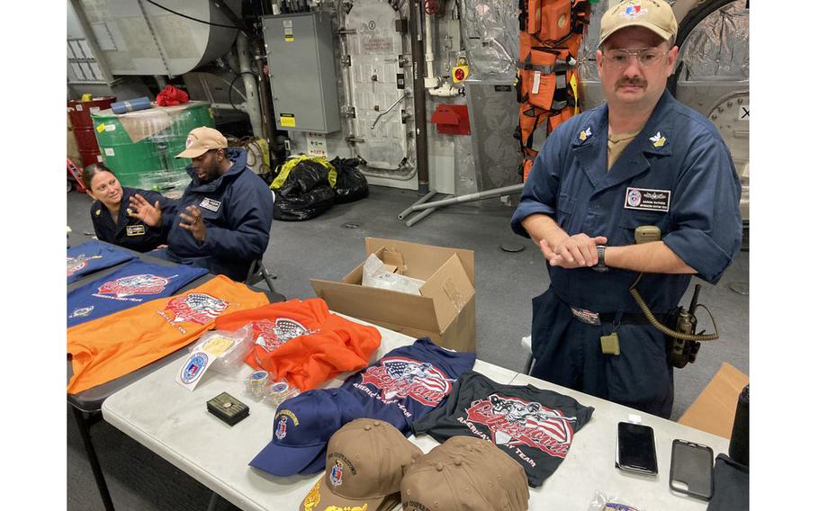 Those touring the USS Cooperstown docked at the Port of Cleveland could purchase a souvenir of their visit.