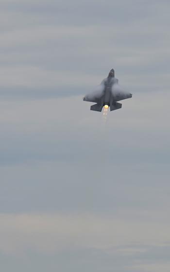 An F-35A Lightning II aircraft with the Wisconsin Air National Guard’s 115th Fighter Wing takes off during a Weapons System Evaluation Program exercise Feb. 15, 2024, at Tyndall Air Force Base, Fla. 