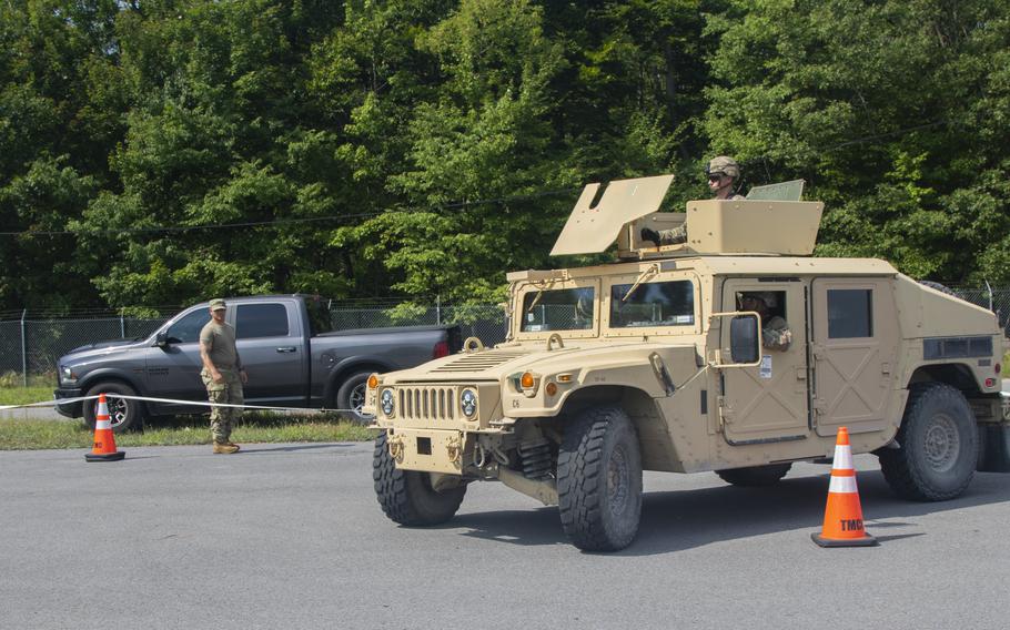 Army officials said Thursday, Dec. 8, 2022, that a Humvee — formally known as a High Mobility Multipurpose Wheeled Vehicle — was taken two weeks ago at the Army Reserve Center in San Marcos, Texas, and they are offering a $5,000 reward for information about the theft. The stolen Humvee looks like the one pictured in this photo taken in August at Fort Drum, N.Y.